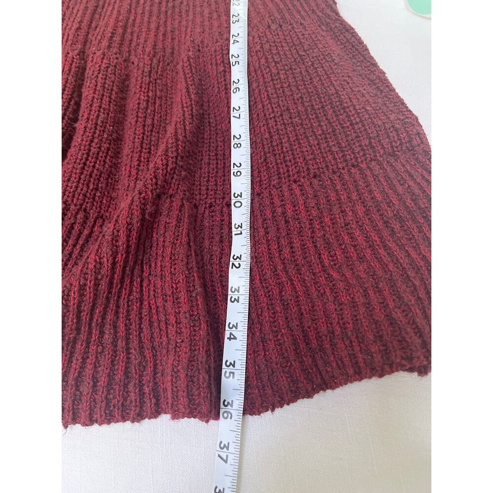 FREE PEOPLE Maroon Knit Waterfall Ruffle Dress Size XS - Picture 6 of 7
